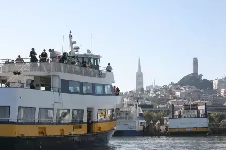 Blue and Gold Fleet's boat at pier 39