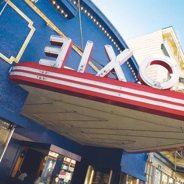 Close-up view of 的 marquee of 的 Roxie Theater in 的 Mission District, San Francisco, CA.